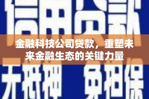 内丘金融科技公司贷款，重塑未来金融生态的关键力量