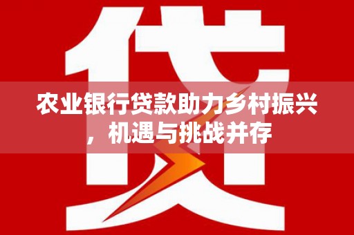 内丘农业银行贷款助力乡村振兴，机遇与挑战并存