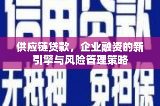 内丘供应链贷款，企业融资的新引擎与风险管理策略