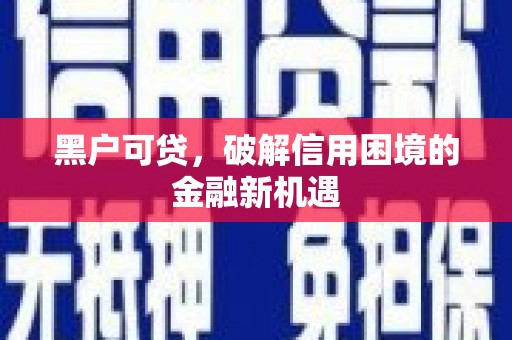 内丘黑户可贷，破解信用困境的金融新机遇